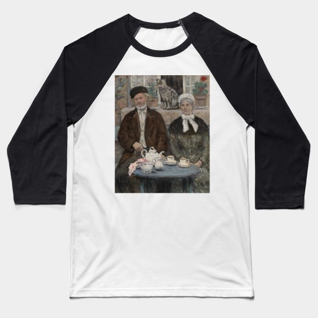 Afternoon Tea by Jean-Francois Raffaelli Baseball T-Shirt by Classic Art Stall